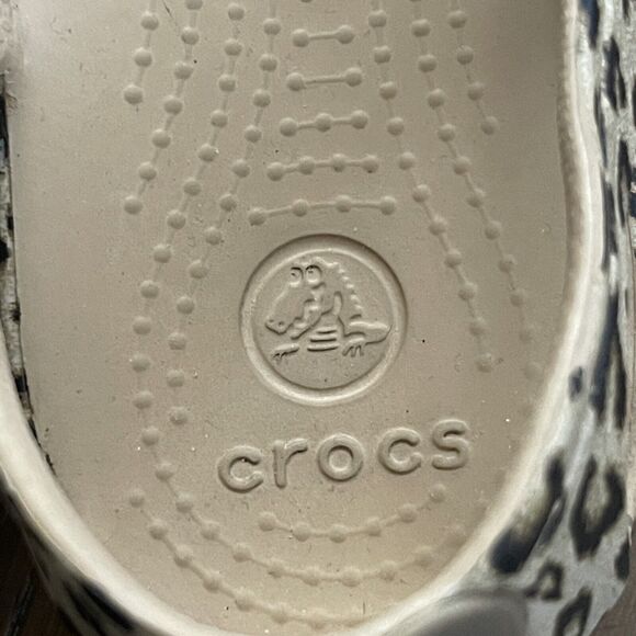 Crocs Kadee Animal Print Shoes Womens Size 6 Beige Slip On Slingback - Picture 6 of 7